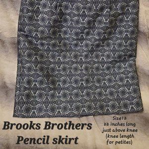 Brooks Brothers blue pencil skirt - woven in Italy! size 12